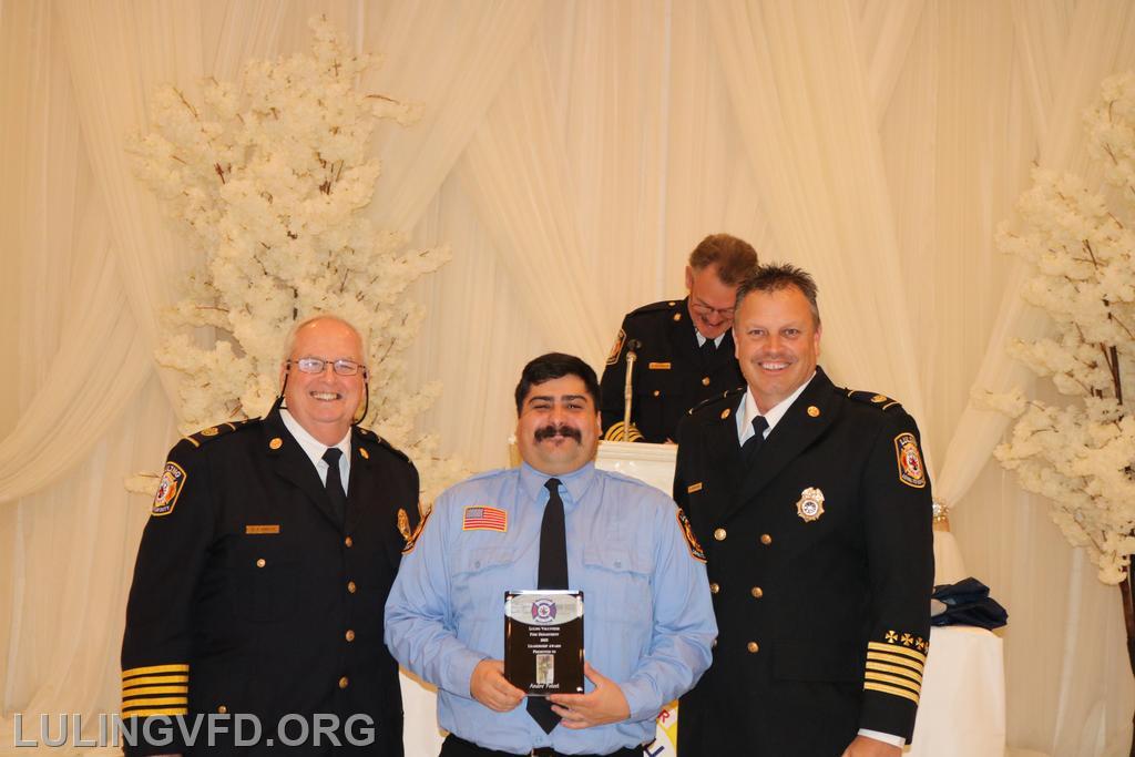 Leadership award - Career firefighter Andre' Poteer (center)